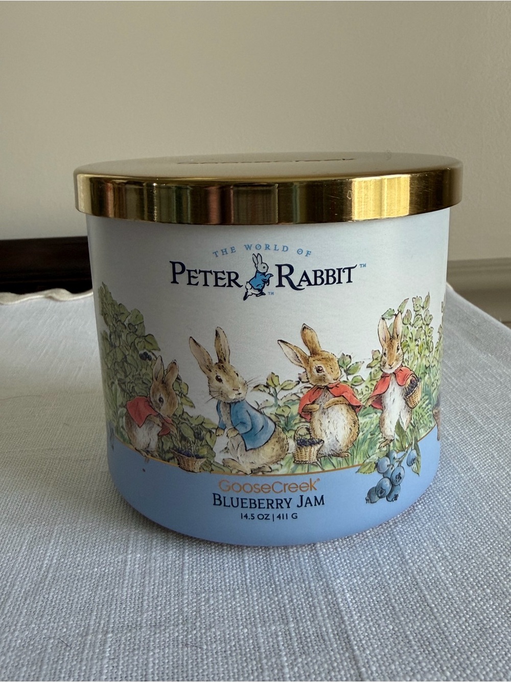 Peter Rabbit Blueberry Jam Scented 3-Wick Candle by Goose Creek - Picture 2 of 3